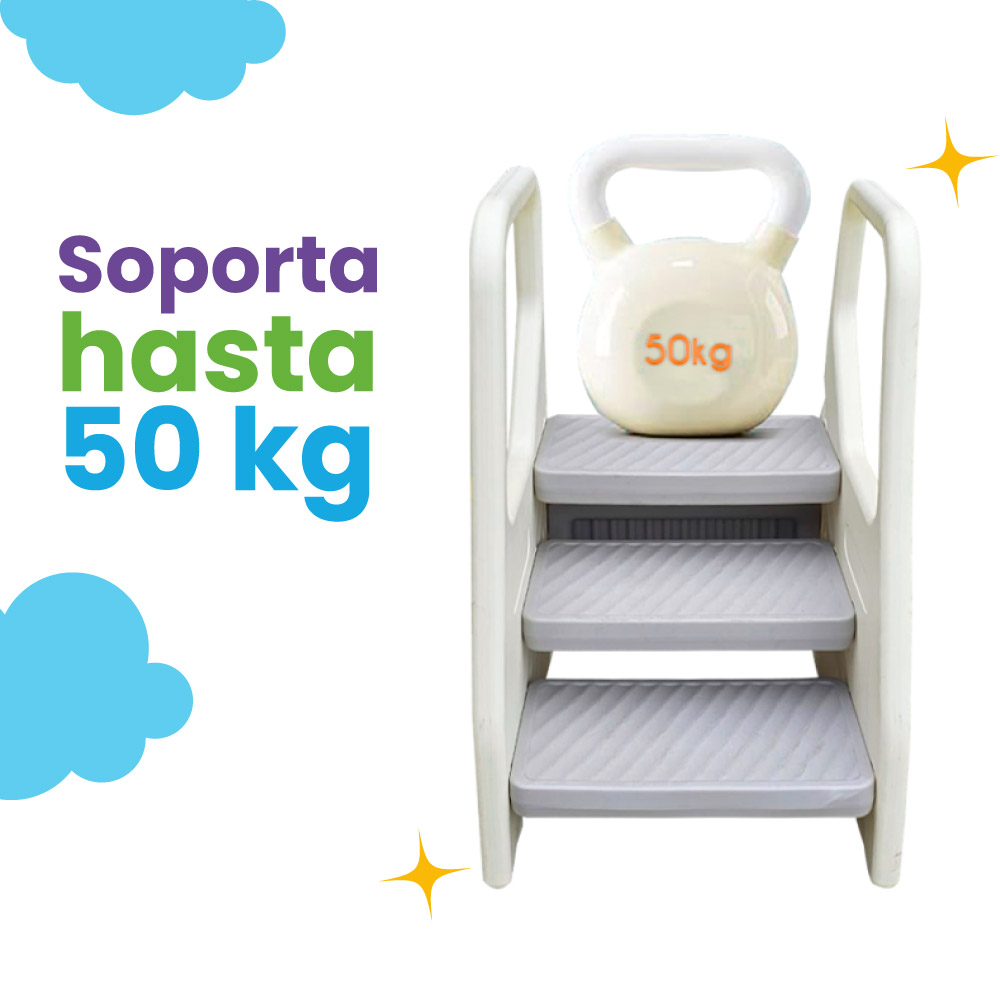 Escalera 3 peldaños infantil con agarraderas - Kiddo - Imagen 6