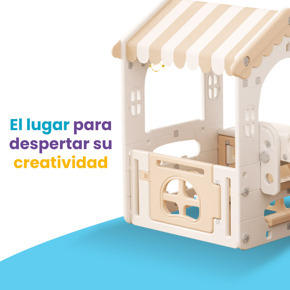 Casita de juegos con resbaladilla - Kiddo - Imagen 3