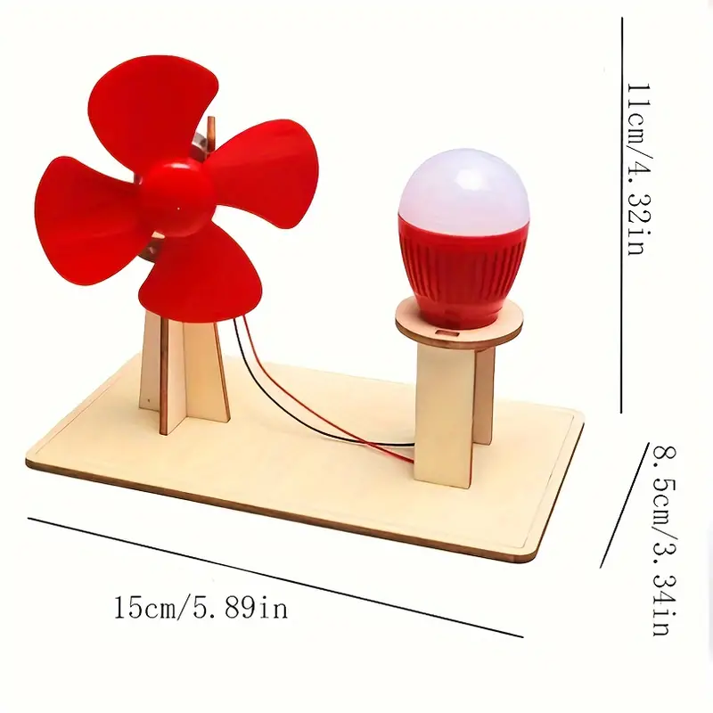 Rompecabezas DIY madera mini generador eólico - Imagen 5