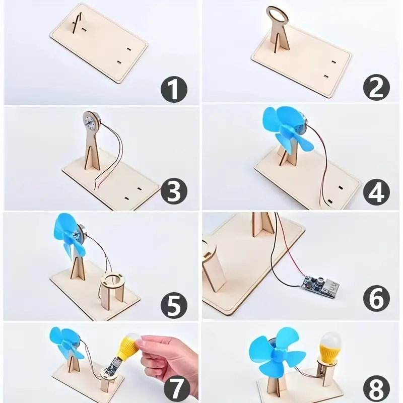 Rompecabezas DIY madera mini generador eólico - Imagen 4