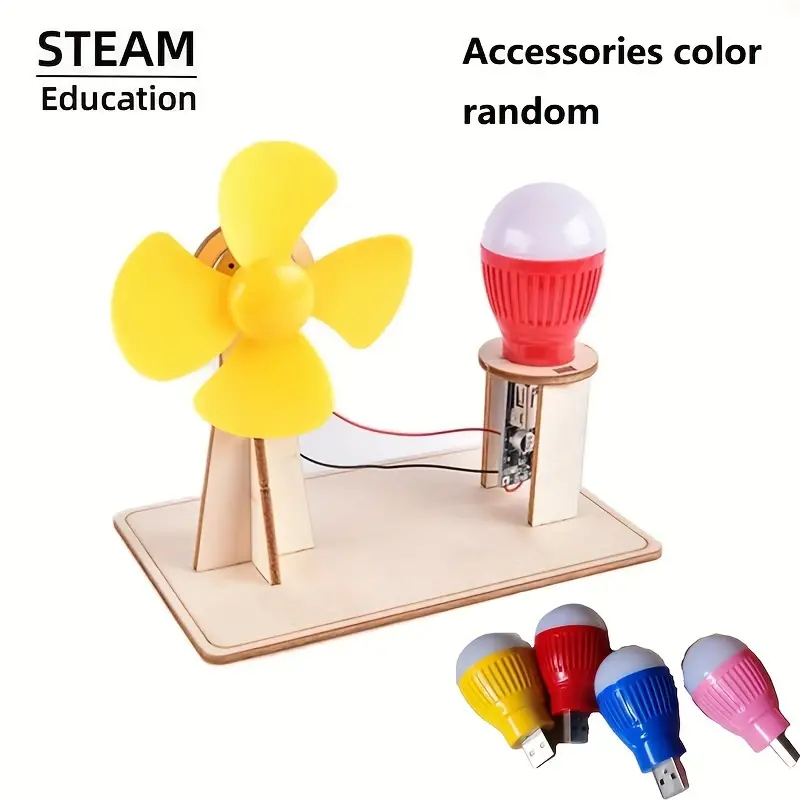 Rompecabezas DIY madera mini generador eólico - Imagen 3
