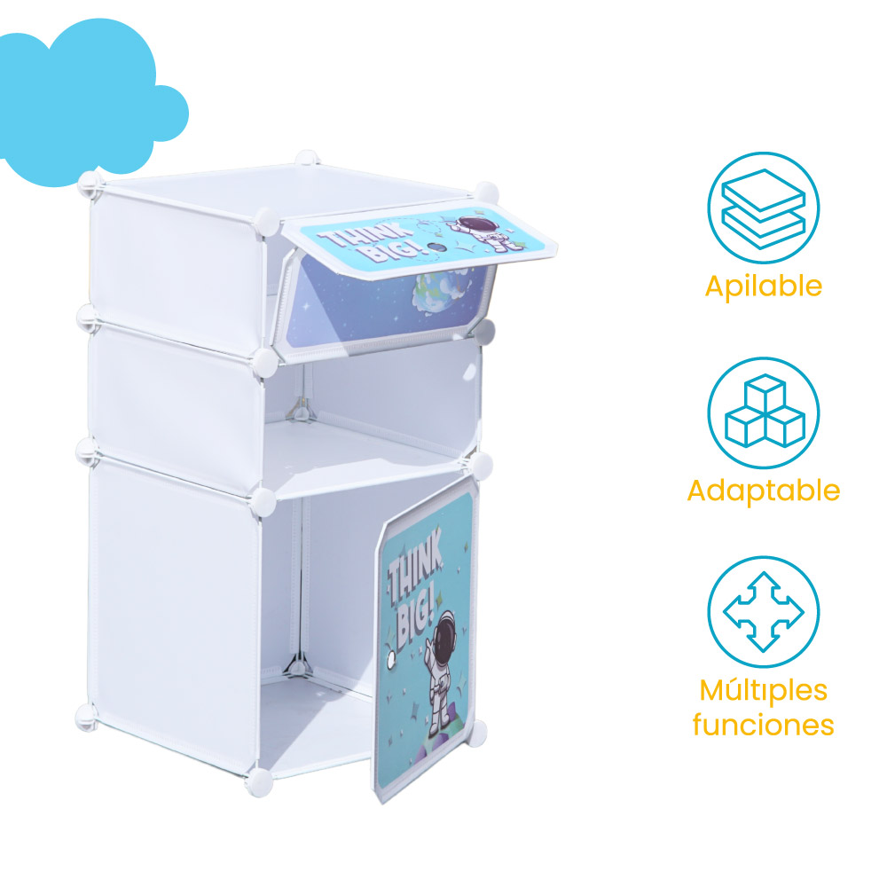 Juguetero organizador 3 niveles con puerta modular - Imagen 6