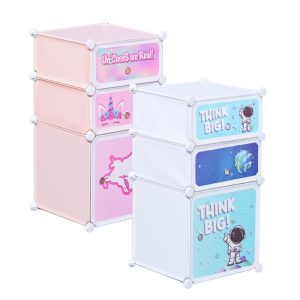 Juguetero organizador 3 niveles con puerta modular