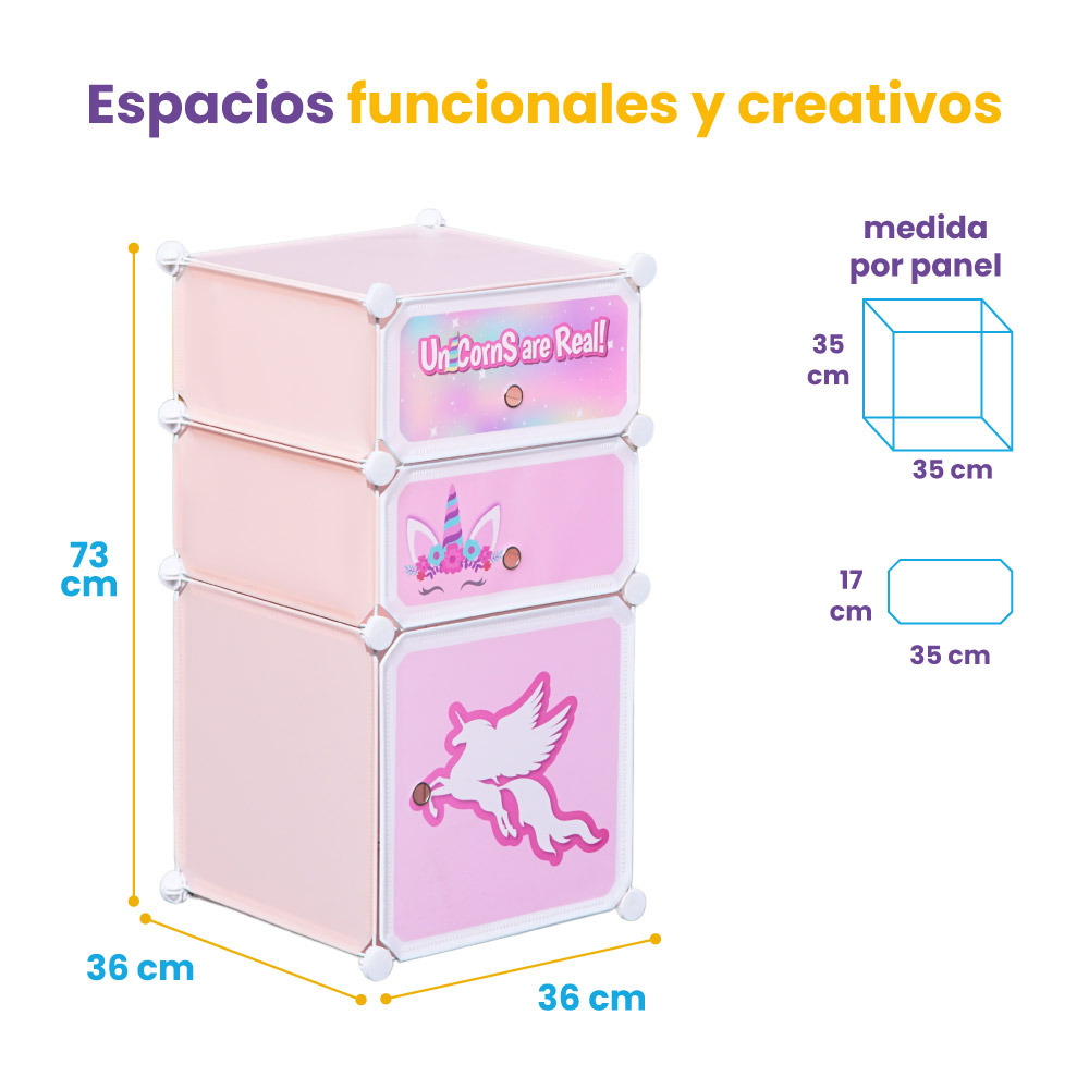 Juguetero organizador 3 niveles con puerta modular - Imagen 7