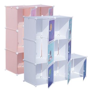 Closet infantil 7 cubos con perchero modular