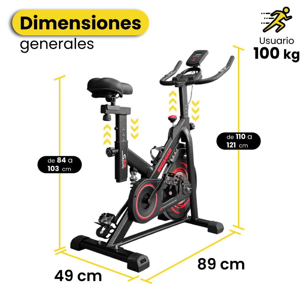 Bicicleta spinning fija BT disco magnético 6kg - ENDEAVOR - Imagen 2