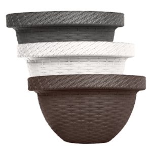 Maceta Rattan Pared Media Luna 5 Litros