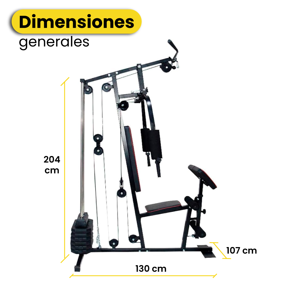 Gimnasio multifuncional con 50 kg ajustable - Imagen 2