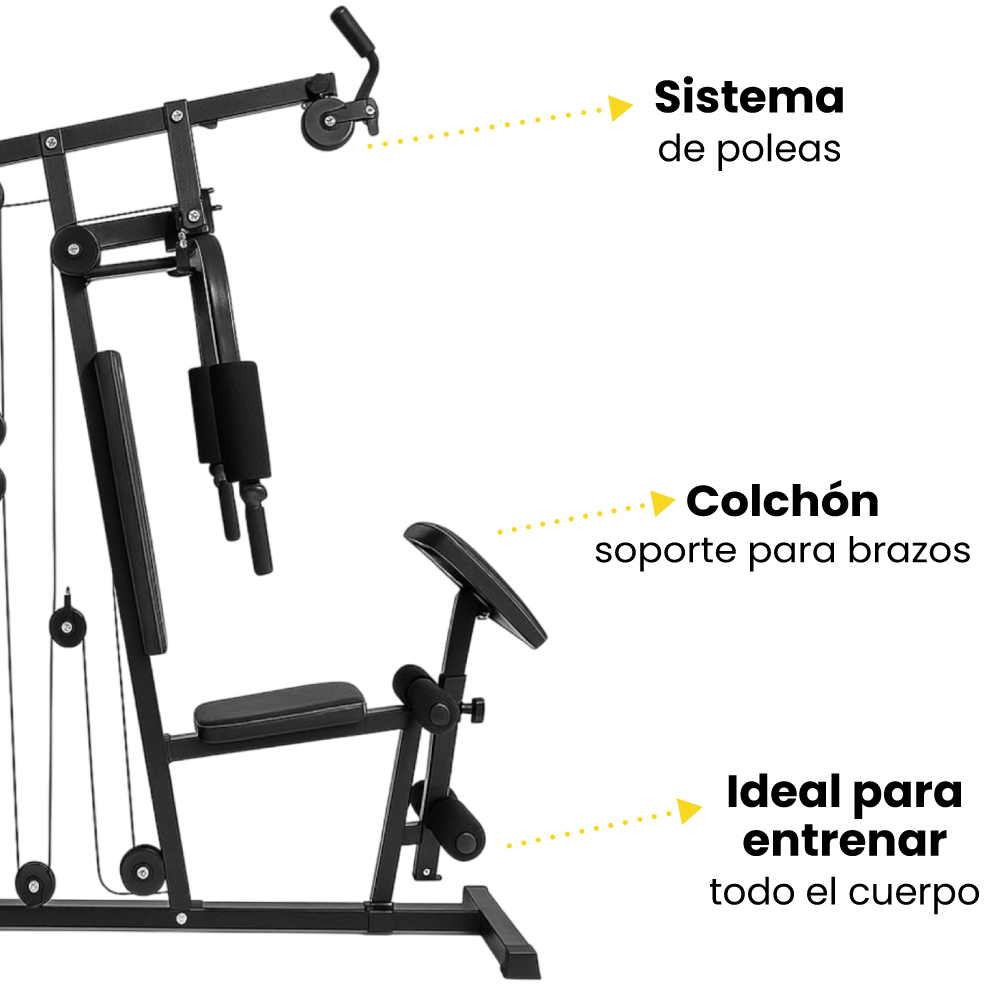 Gimnasio multifuncional con 50 kg ajustable - Imagen 4