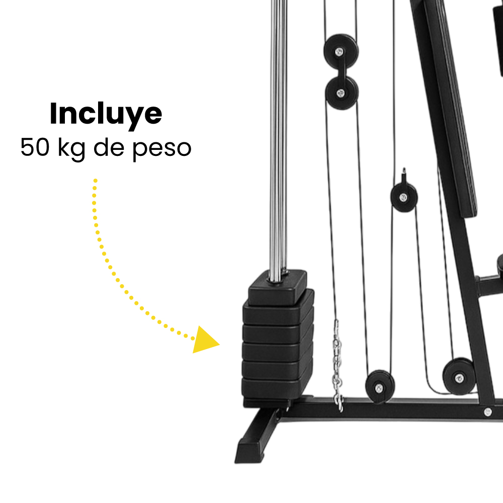 Gimnasio multifuncional con 50 kg ajustable - Imagen 7