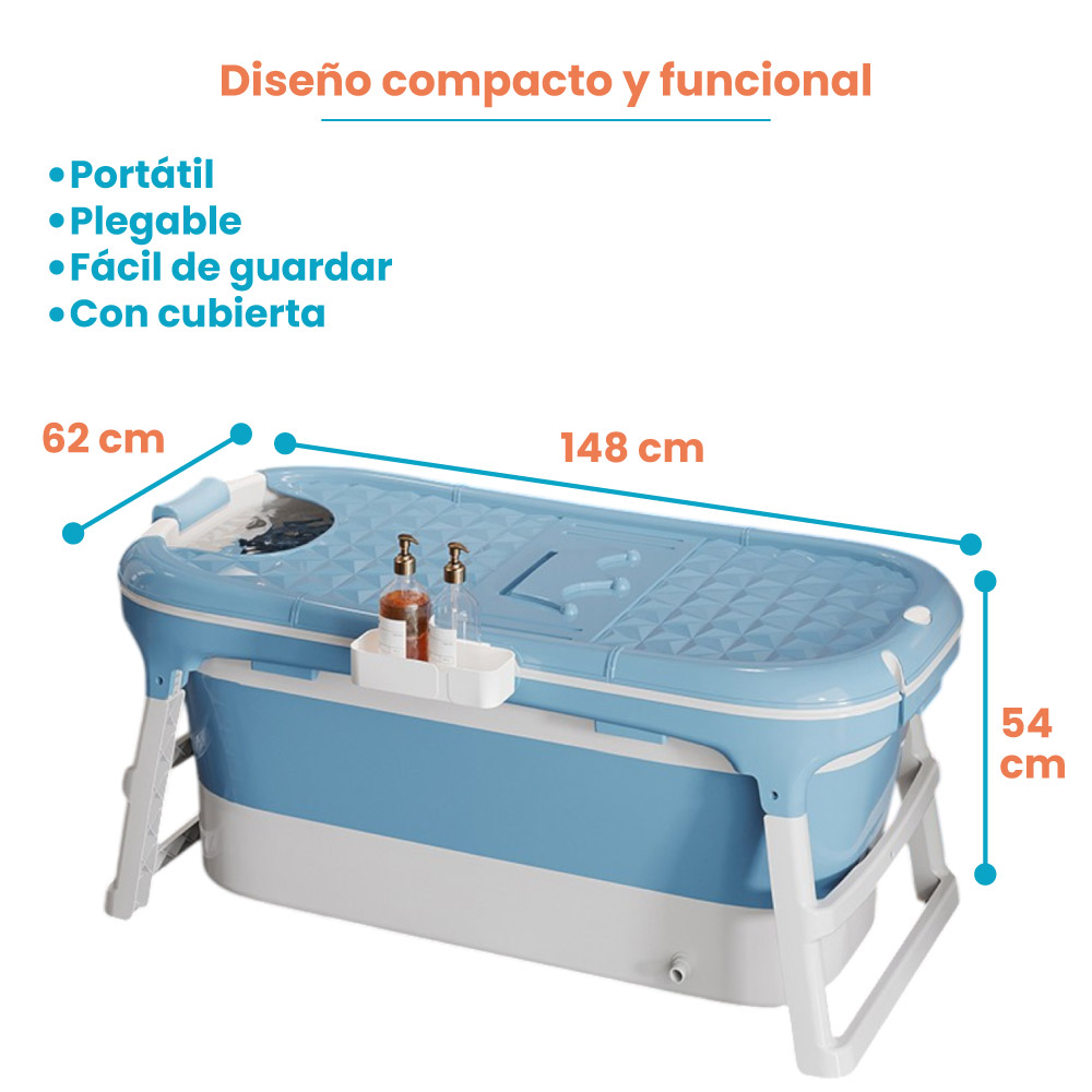 Bañera plegable con cubierta - Imagen 3