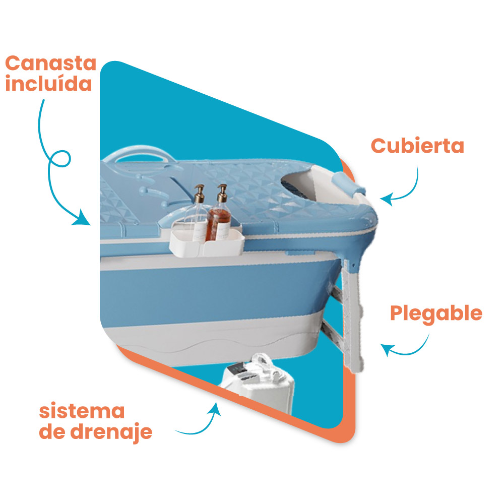Bañera plegable con cubierta - Imagen 8