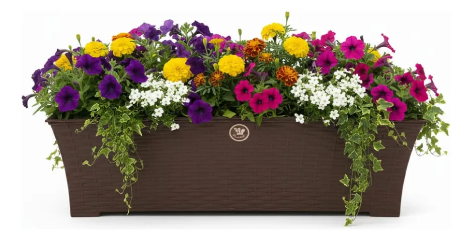 Jardinera rectangular rattan 45 litros - Imagen 3