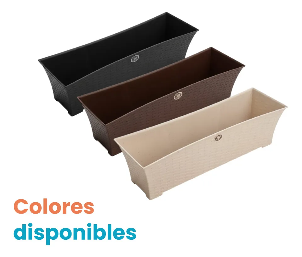Jardinera rectangular rattan 60 litros - Imagen 3