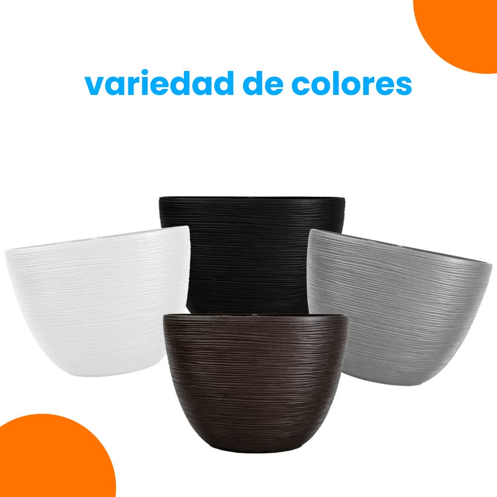 Maceta plástico cilindrica con textura 40 L - Imagen 6