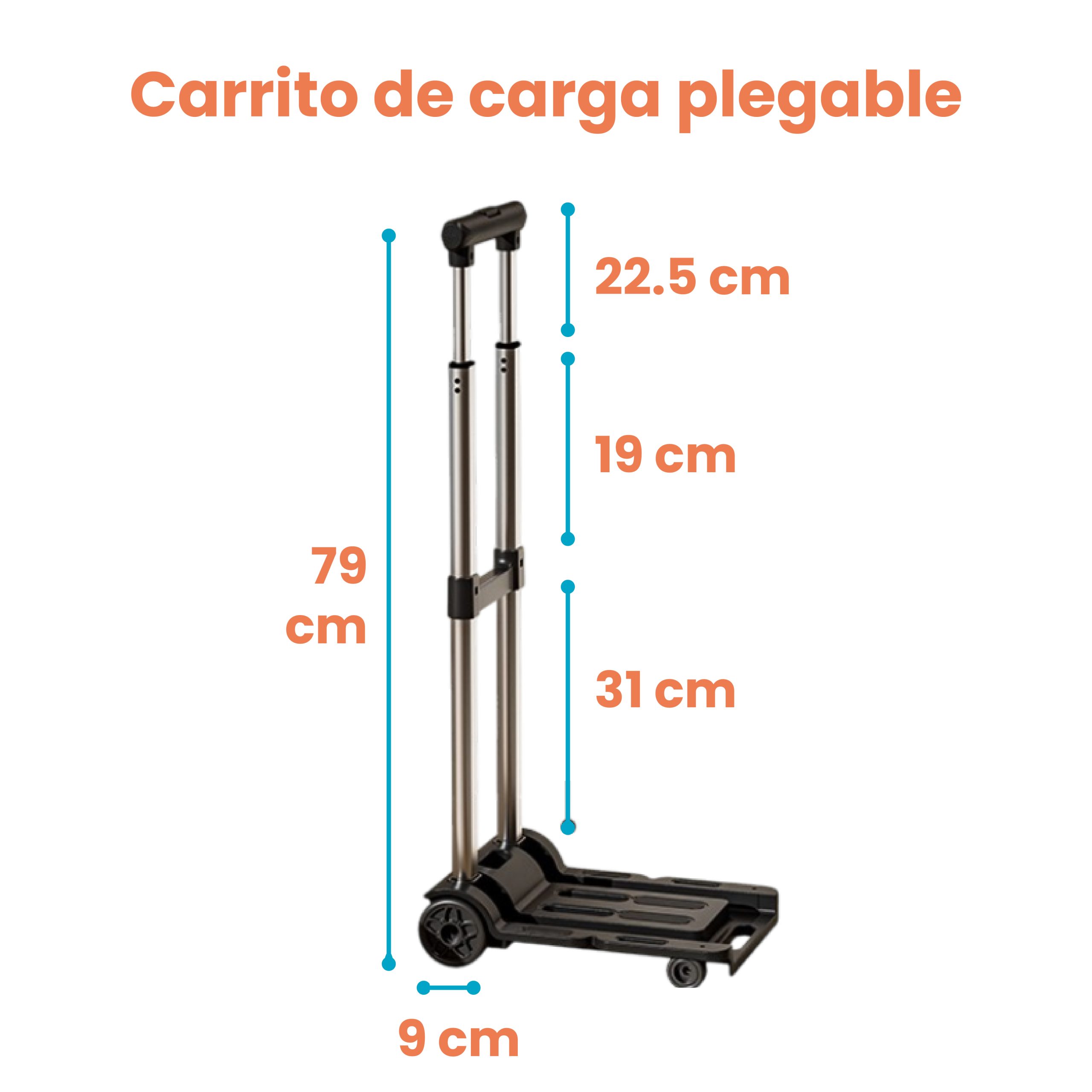 Carrito con plataforma plegable para carga de hasta 40 kg - Imagen 3