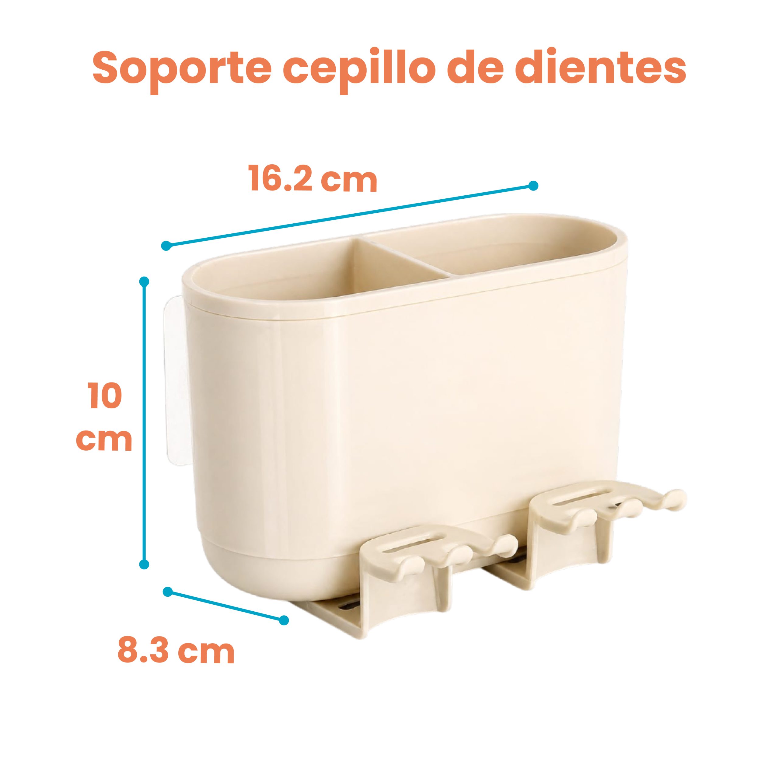 Soporte empotrable en pared para cepillos de dientes - Imagen 2