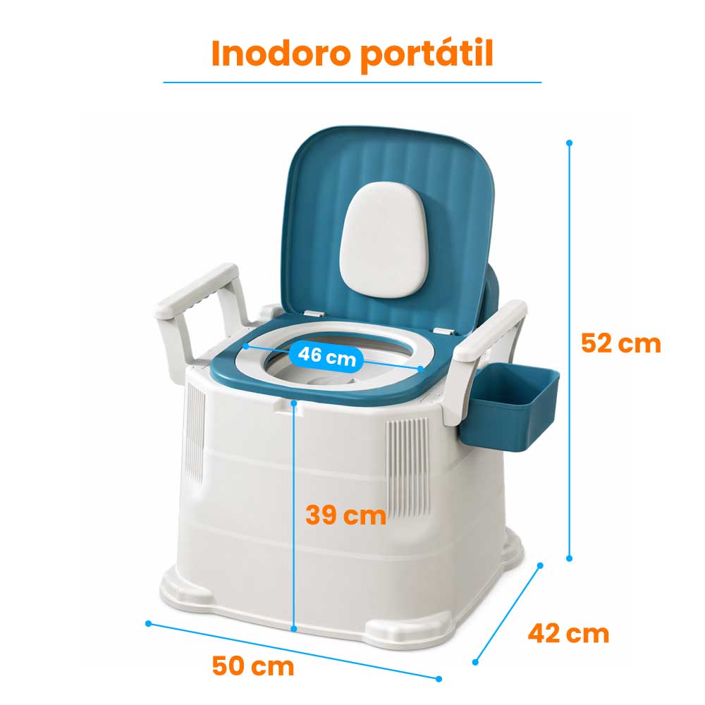Sanitario baño portátil para adulto con tapa - Imagen 3