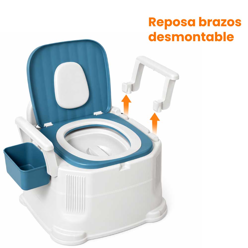Sanitario baño portátil para adulto con tapa - Imagen 5