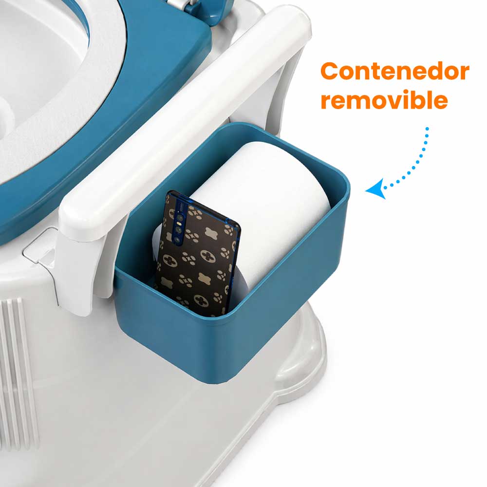 Sanitario baño portátil para adulto con tapa - Imagen 7