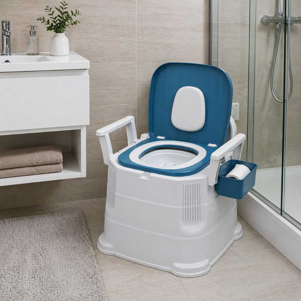 Sanitario baño portátil para adulto con tapa - Imagen 11