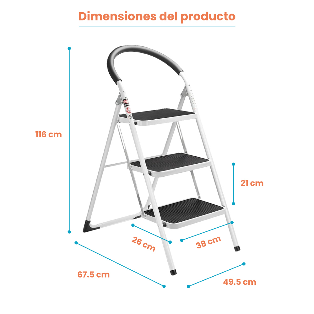 Escalera plegable 3 niveles - Imagen 4