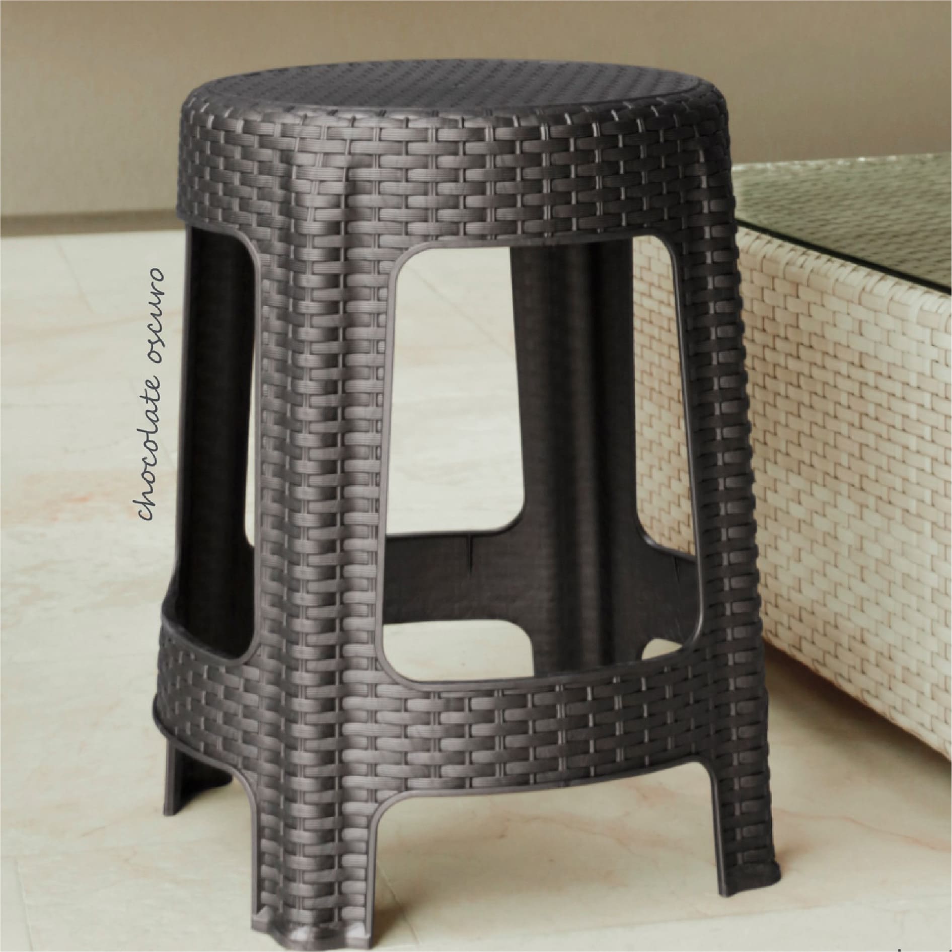 BANCO RATTAN REDONDO LA ARDILLA | utilísimo® - Imagen 9