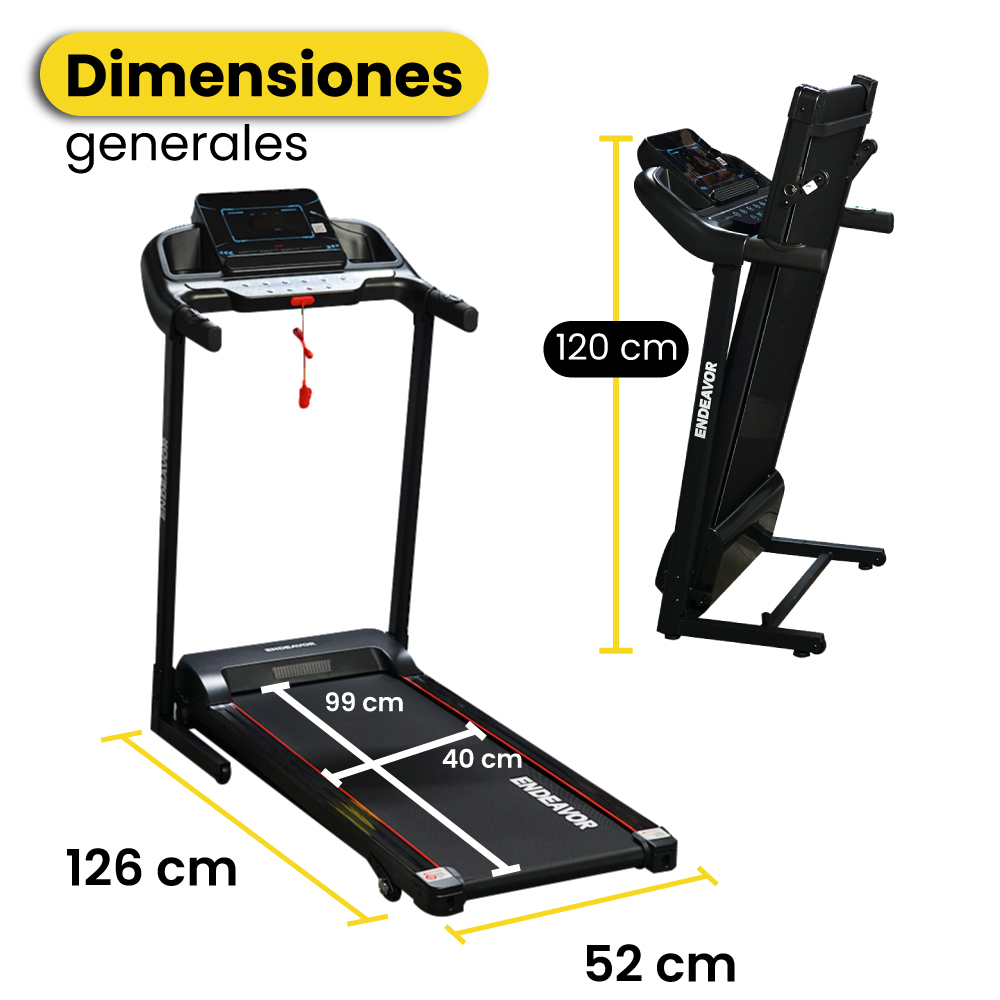 Caminadora eléctrica plegable 2.0HP 12.8km/h - ENDEAVOR - Imagen 4