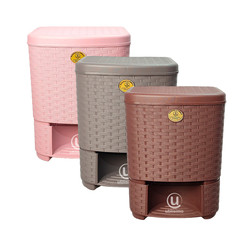 CESTO TIPO RATTAN CON PEDAL 15L LA ARDILLA | utilísimo®
