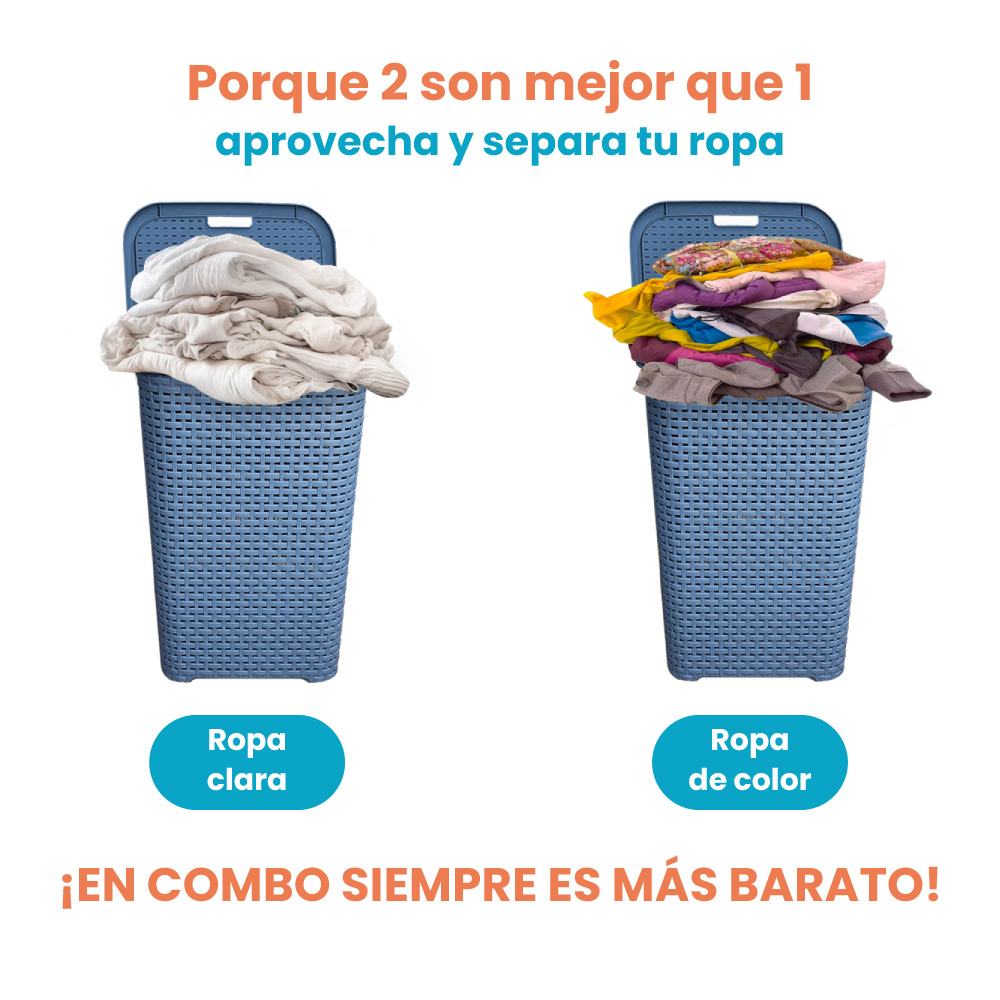 Combo 2 Canastas tipo Rattan Ropa con Tapa - Imagen 6