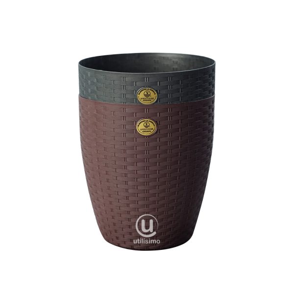 Cesto Papelero Tipo Rattan Redondo La Ardilla | utilísimo®