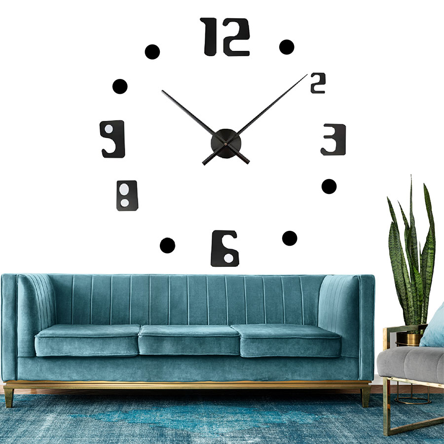 Reloj de Pared Moderno Gigante Hágalo Usted Mismo Números-Puntos