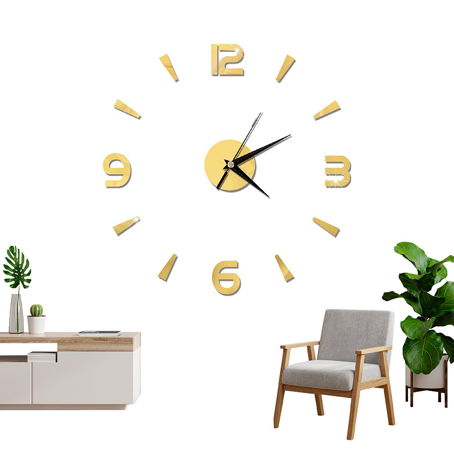 Reloj de Pared Moderno Gigante Hágalo Usted Mismo Número-Rayas - Imagen 3