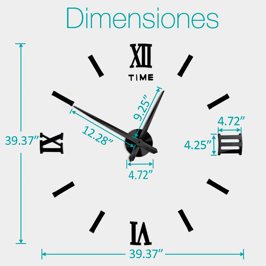 Reloj de Pared Moderno Gigante Hágalo Usted Mismo Números Romanos - Imagen 2