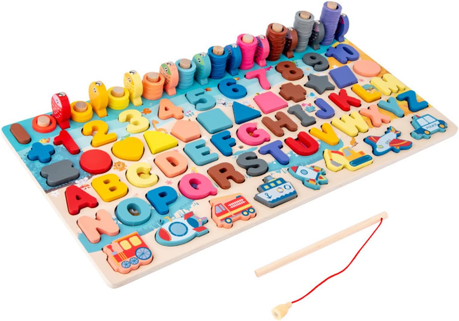 Juego educativo numeros letras multicolor