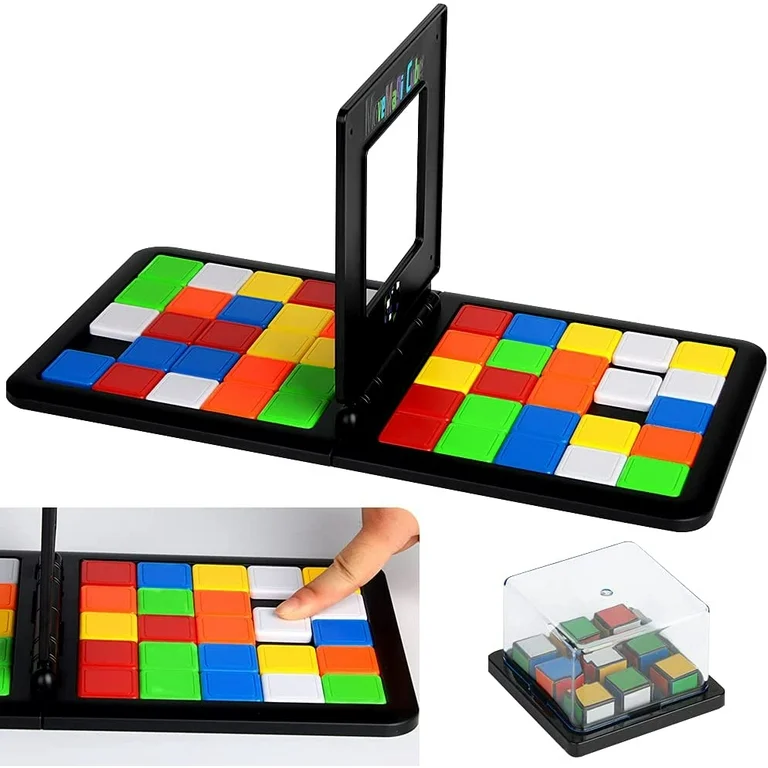 Juego tablero carrera de bloques colores