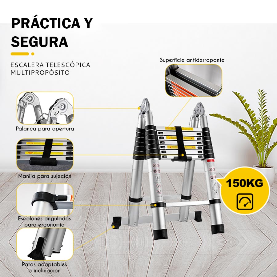 Escalera Retráctil Doble de 1.6 metros - Imagen 8