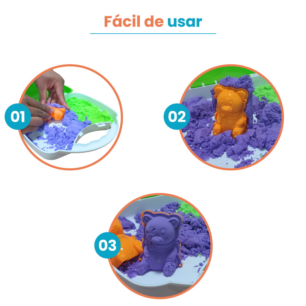 Set de arena mágica con figuras de animalitos - Imagen 3