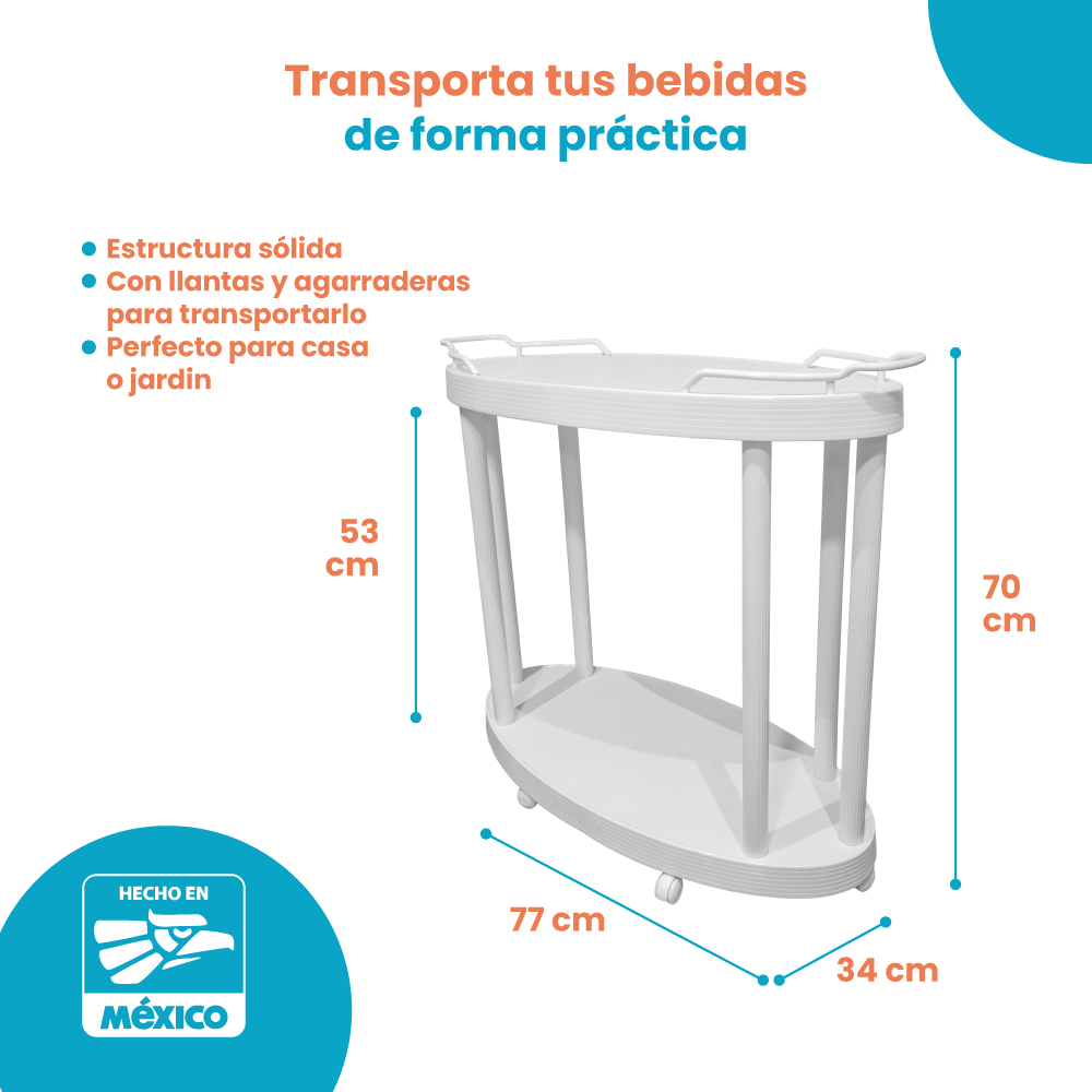 Organizador Rack Carrito Ovalado con Ruedas - Imagen 6