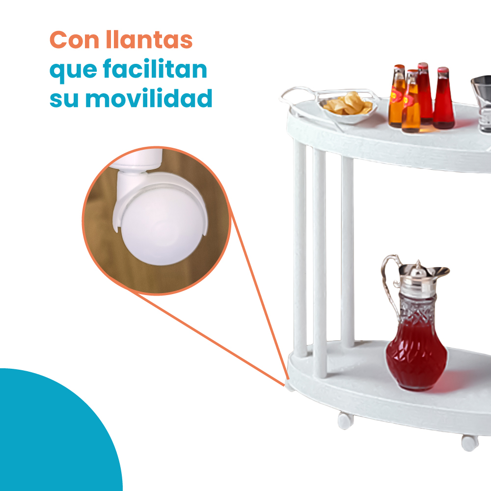 Organizador Rack Carrito Ovalado con Ruedas - Imagen 8