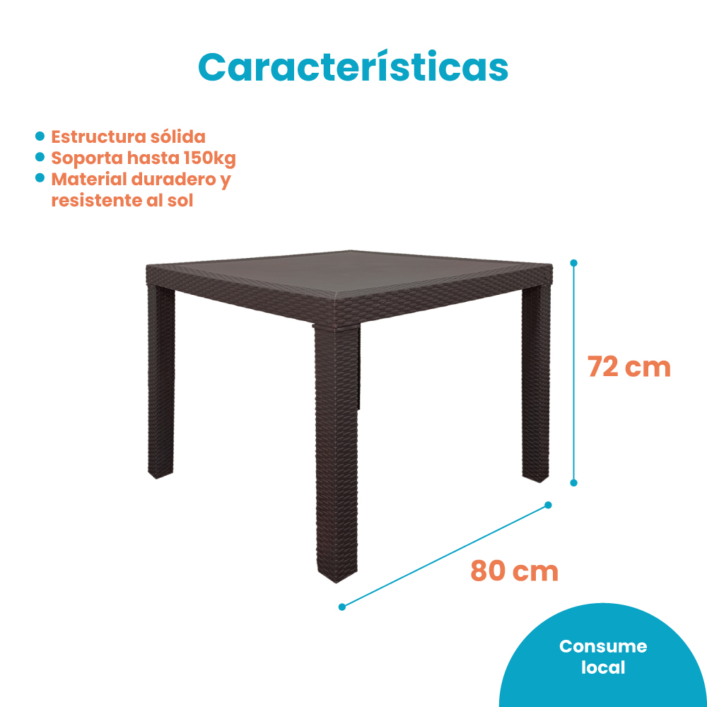Mesa Estilo Rattan Interior / Exterior | Utilísimo® - Imagen 3