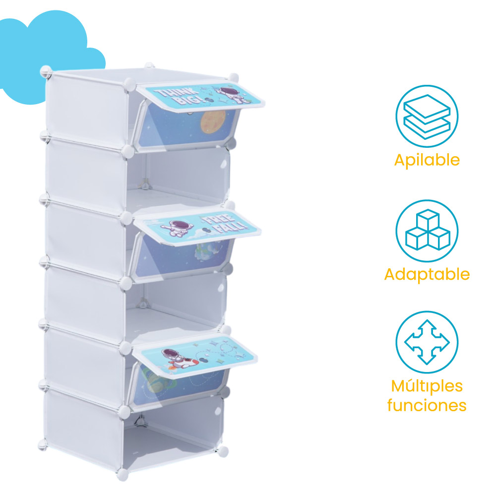 Juguetero organizador de 6 cubos modular - Imagen 7