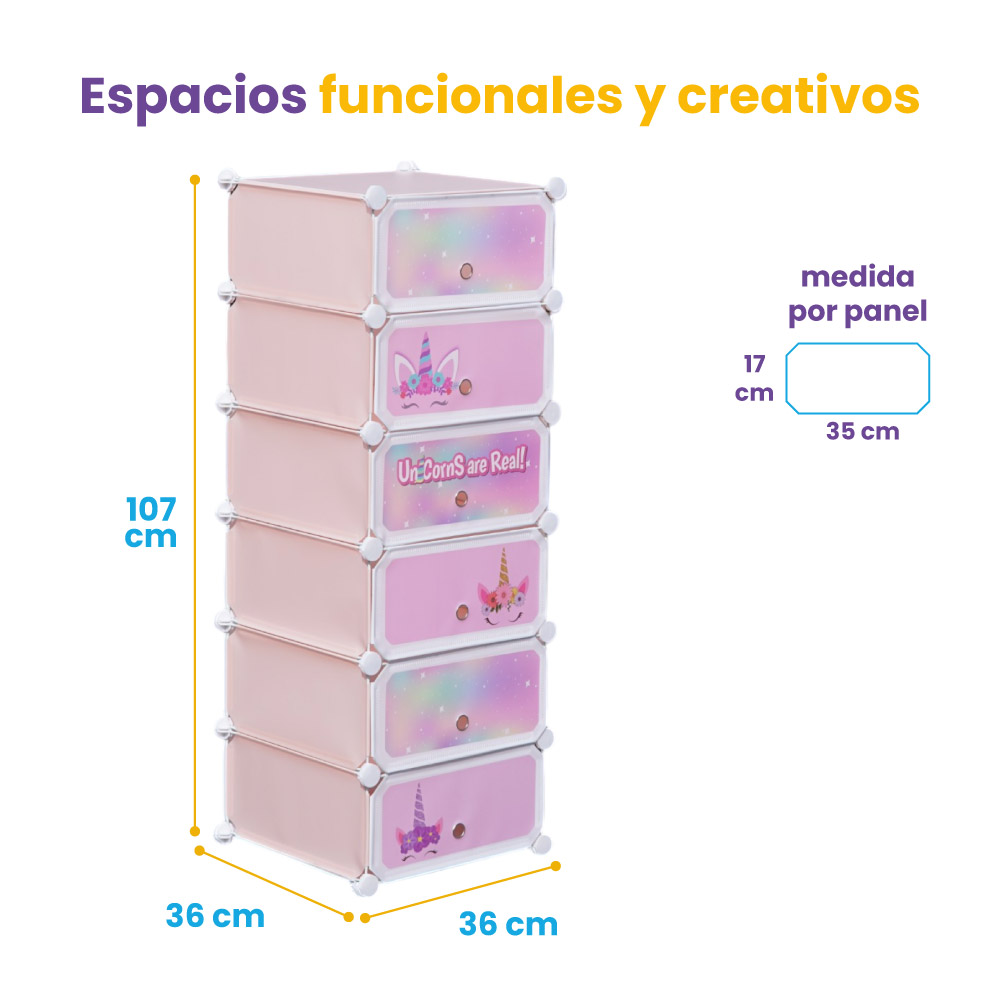 Juguetero organizador de 6 cubos modular - Imagen 8