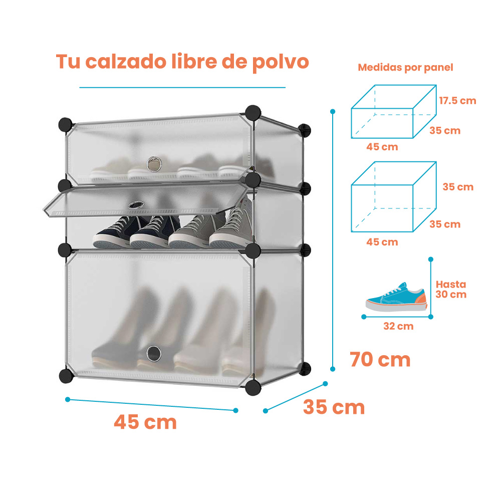 Buró Zapatero Organizador Plástico de tres niveles | Utilísimo® - Imagen 4