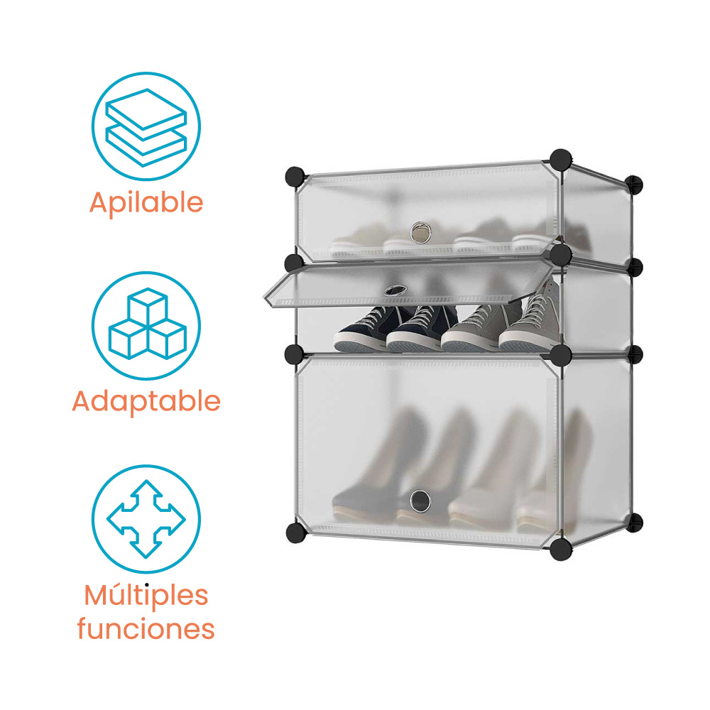 Buró Zapatero Organizador Plástico de tres niveles | Utilísimo® - Imagen 3