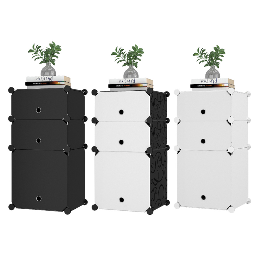 Buró plástico de tres niveles mueble modular
