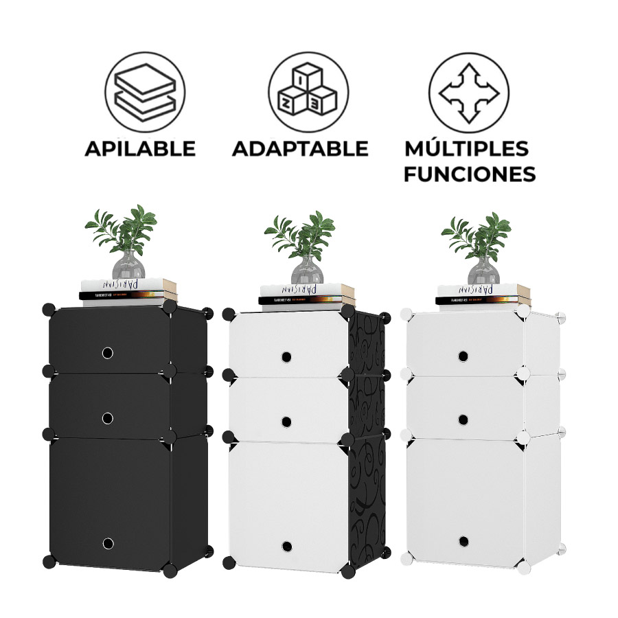 Buró plástico de tres niveles mueble modular - Imagen 6