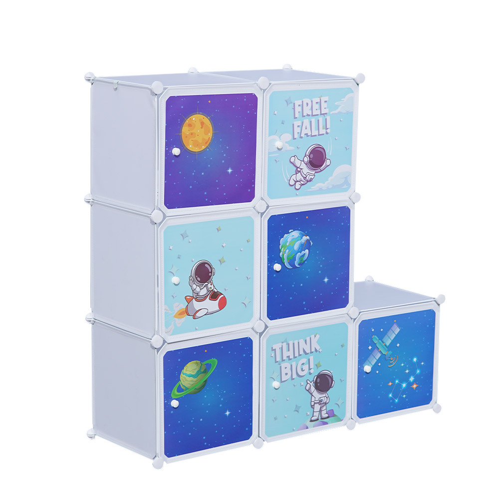 Closet infantil 7 cubos con perchero modular - Imagen 3