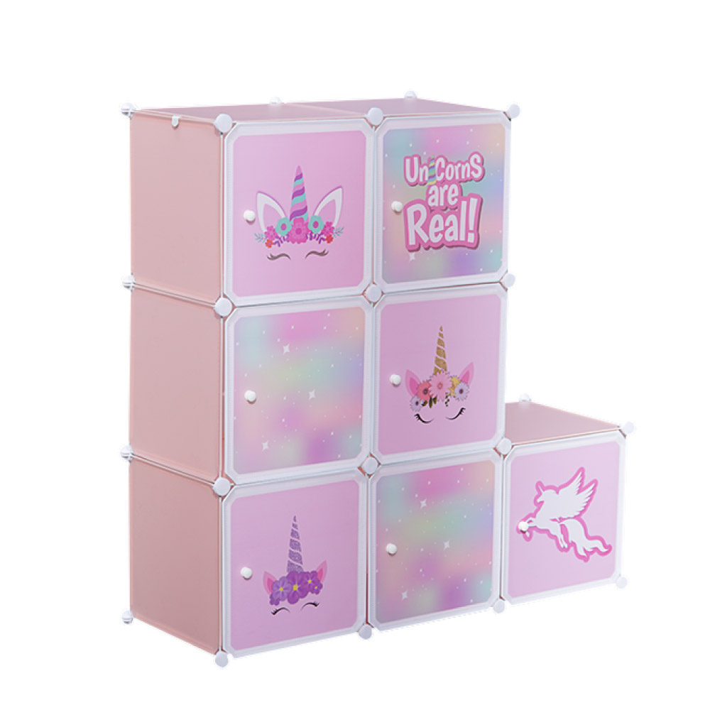 Closet infantil 7 cubos con perchero modular - Imagen 4
