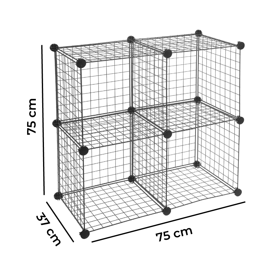 Gabinete de alambre 4 cubos Negro | Utilísimo ® - Imagen 6